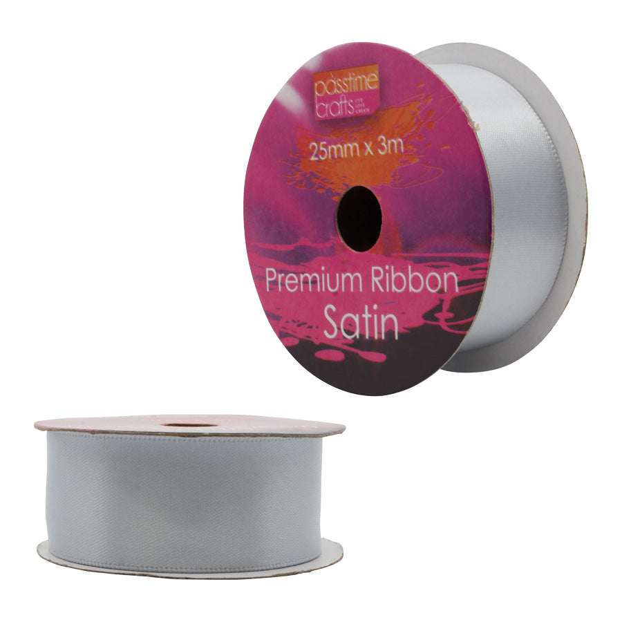 Satin Ribbon Silver 25mmx3m-P