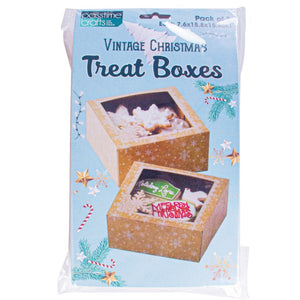 Xmas Treat Box W/Wind 7.6X15.8cm Pkt 3