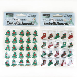 Xmas Embelishments 3 Asst S/Adhes