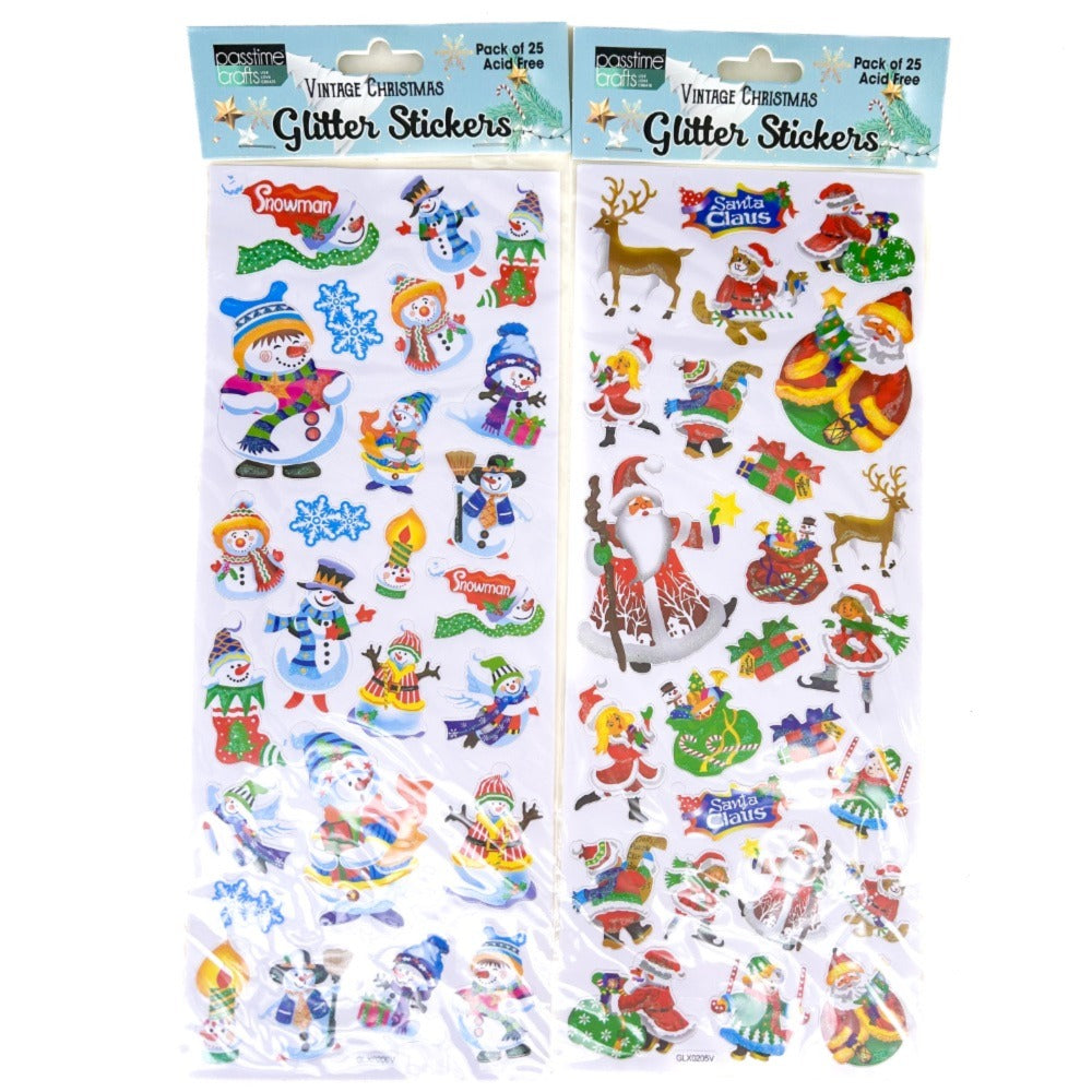 Xmas Glitter Stickers Ptk 25 30x11.5cm