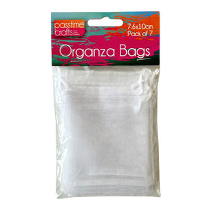 Organza Bags 7x10cm Pkt7-White