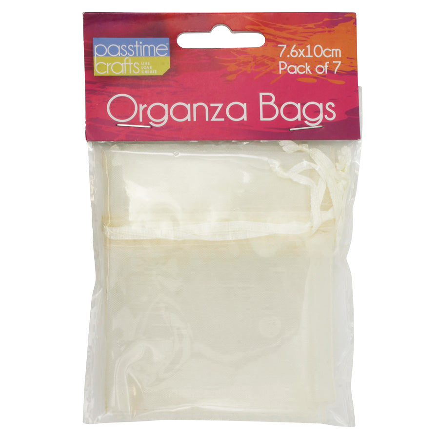Organza Bags 7x10cm Pkt7-Cream