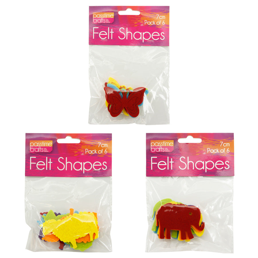 Felt Sheep/Ephant/Bfly 7cm 6 Pce-P