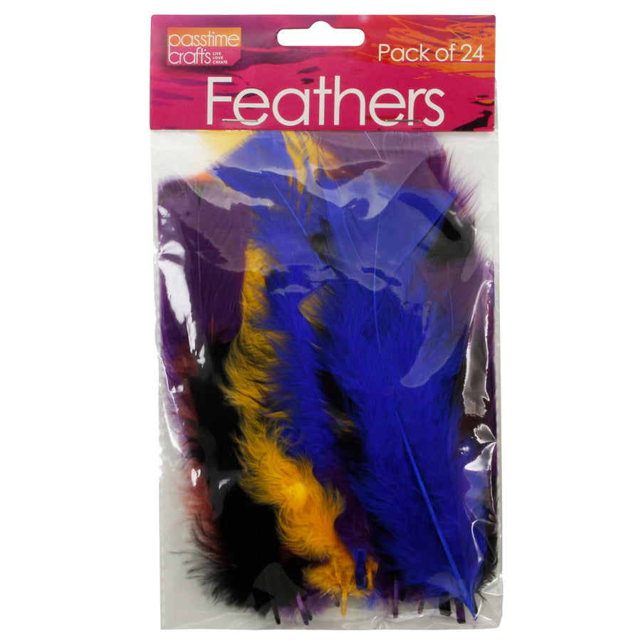 Feathers Tky12cm Coloured Pkt 24-P