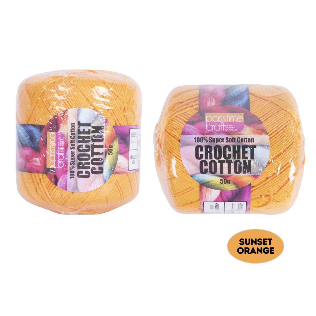 Crochet Cotton 50g Sunset Orange