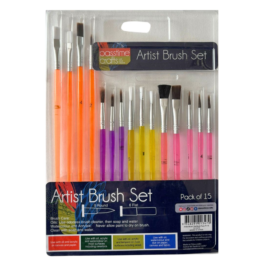 Artist Brush Set/Multi Purp Pt 15