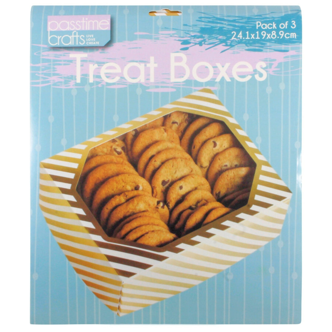 Treat Boxes Printed Lge Pkt 3-D