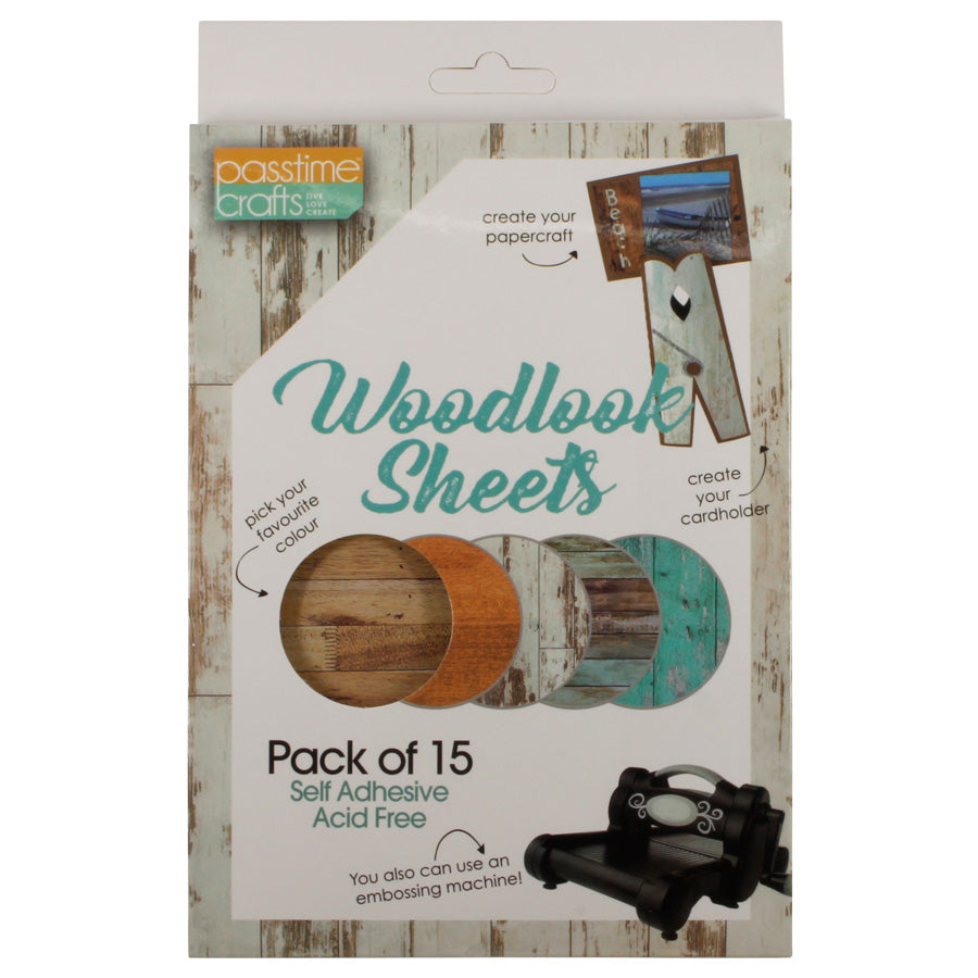 Glitter Sheets S/Ad Pkt 15 Wood-D