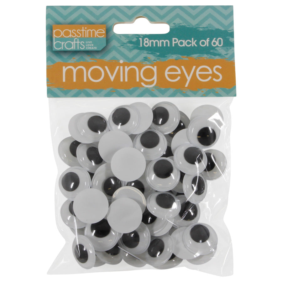Craft Moving Eyes 18mm Pkt 60