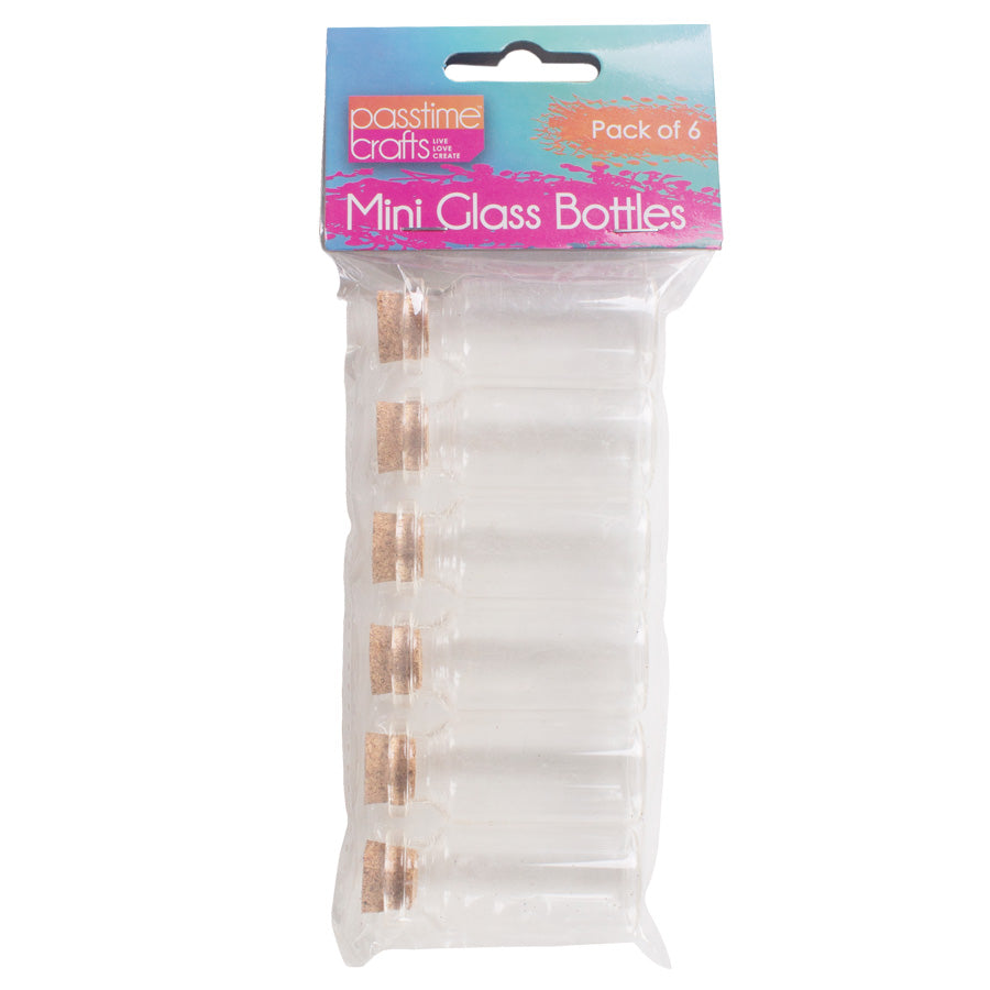 Craft Mini Bottles Pkt 6/5cm C/Lid