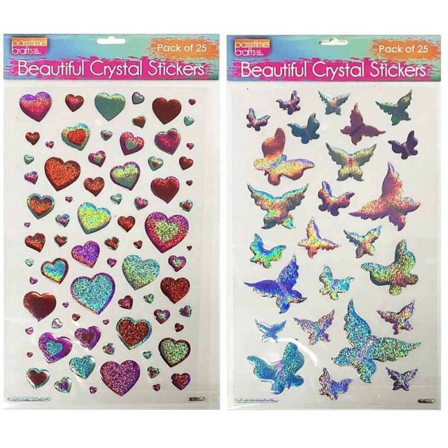 Crystal Stickers Hrt/Bfly 16x26cm