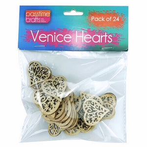 Lazer Cut Venice Hearts Pkt 24