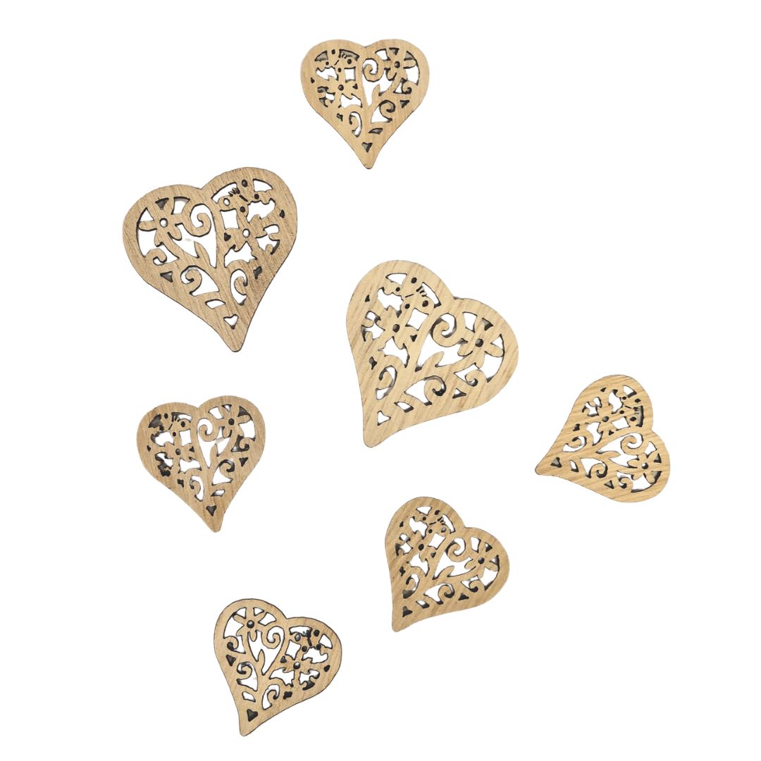 Wooden Hearts Pack of 24