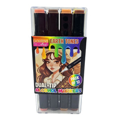 Dual-Tip Alcohol Markers Pack of 12 - Earths