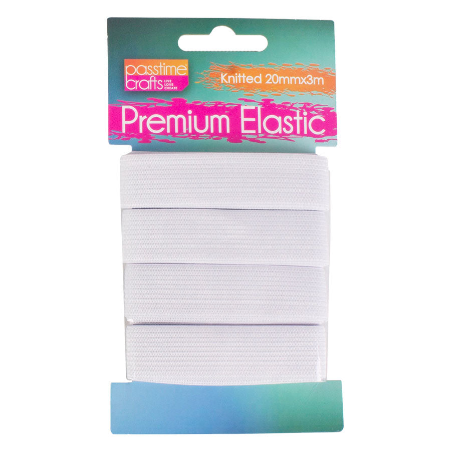 Elastic Knitted White 20mmx3m