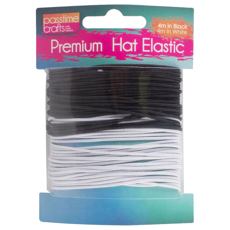 Elastic Hat White 4m-Black 4m