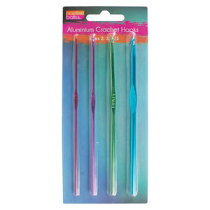 Crochet Hooks Alum/2 3 4 5 M/Colour 4pk