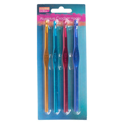 Crochet Hooks Alum/6 7 8 9 M/Colour 4pk