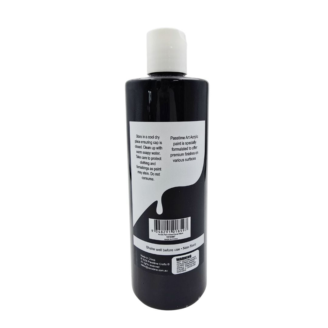 Acrylic Paint 500ml - Raven Black