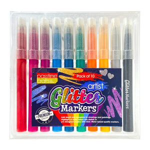 Artist Glitter Colour Markers Pkt 10