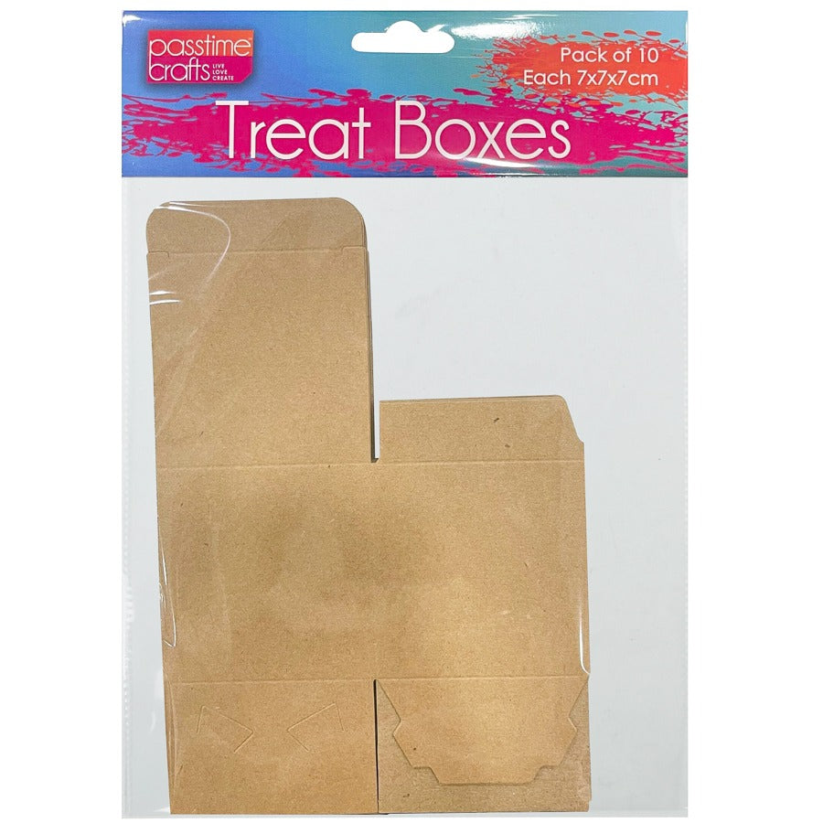 Treat Boxes Mini B/Craft 7x7x7cm Pkt 10-P
