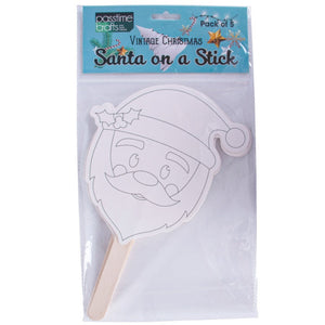 Xmas Santa On A Stick Color in Pkt 5