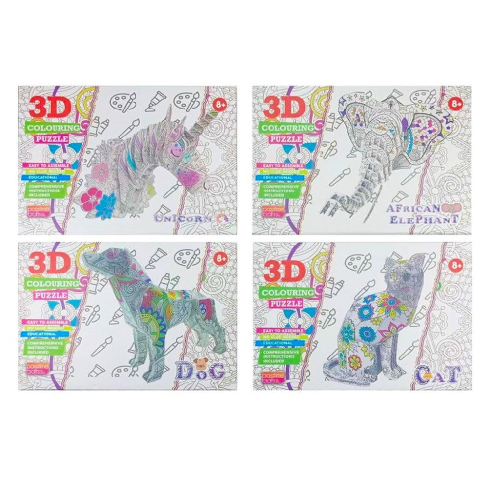 Puzzle 3D Colouring C/Box Animal-P