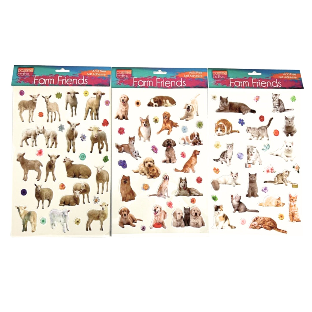 Stickers Adorable Kittens/Puppy/Sheep-D