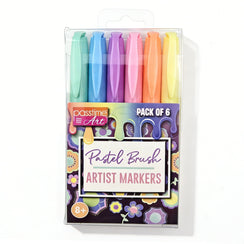 Pastel Brush Markers Pack of 6