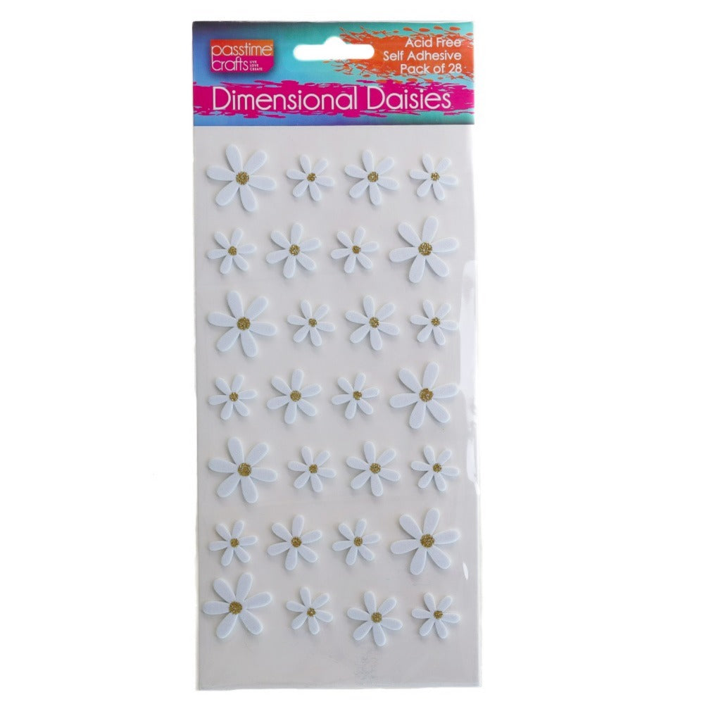 Daisy EVA Glitter S/Adhesive Pkt 28-R