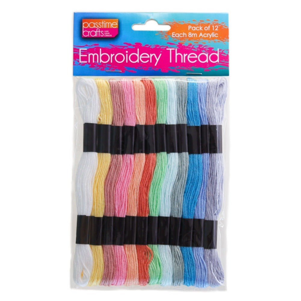 Embroidery Skeins Poly 12x8m -Pastel
