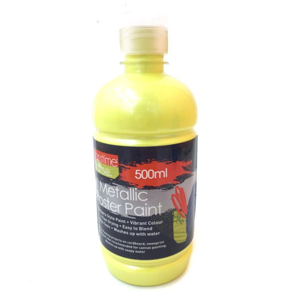 Poster Paint Metallic 500ml-Yellow-D
