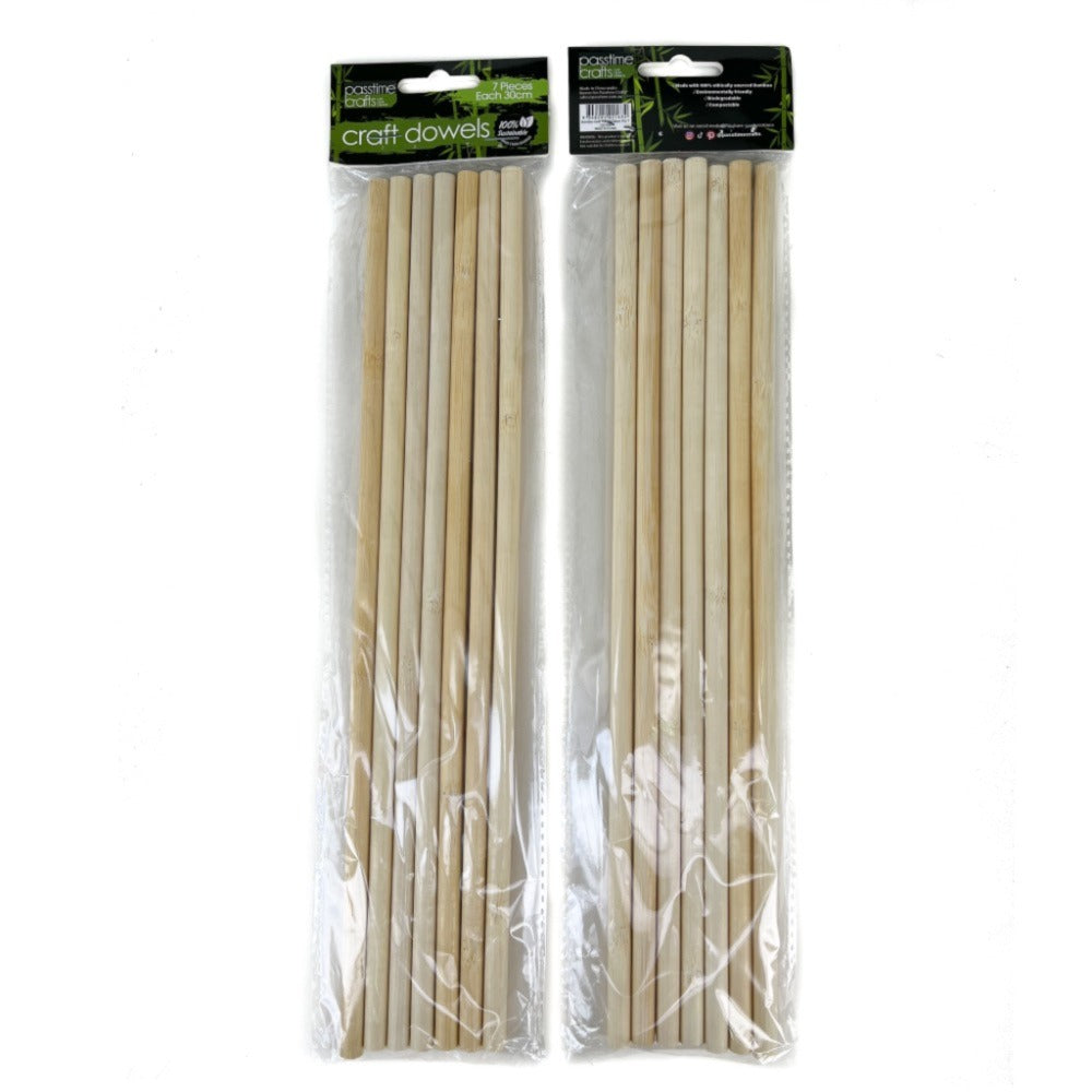 Bamboo Craft Dowels/30cm Pkt 7-R