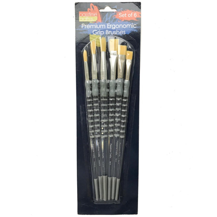 Artist Ergo-Grip Lge Acryl/Brushes 6pce-P
