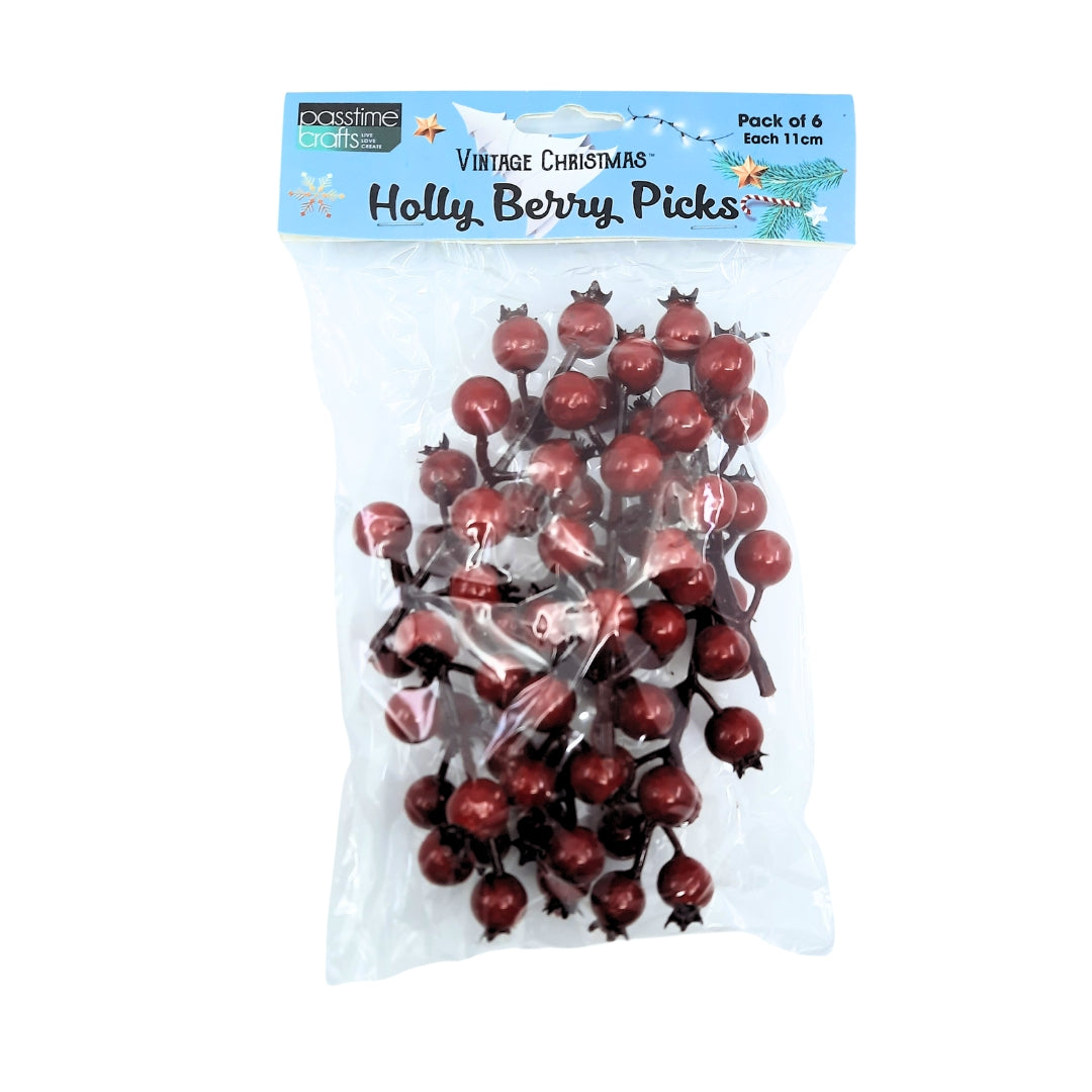 Xmas Berries Pick Pkt 6x12-11cm