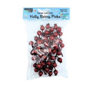 Xmas Berries Pick Pkt 6x12-11cm