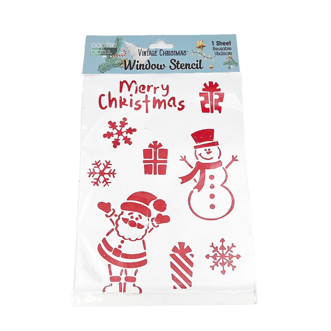 Xmas Stencil Snw/Spry S1 18x26cm