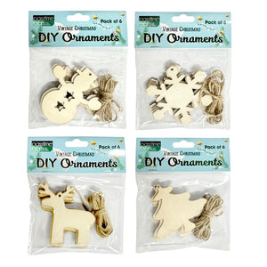 Xmas Ormnts DIY Pkt 6/3Ast