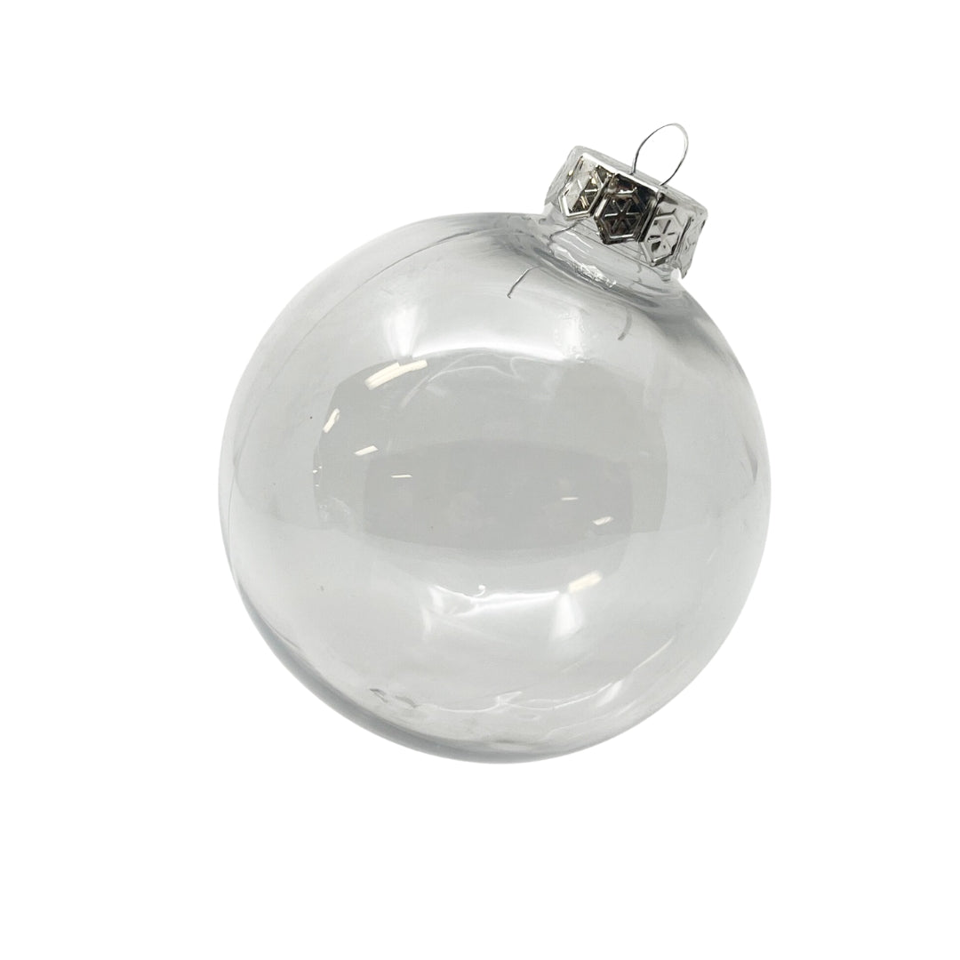 Xmas Bauble Clear/Lrg 10cm