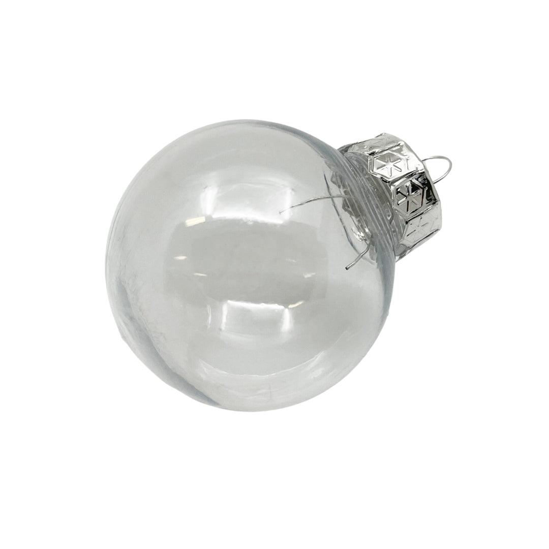 Xmas Bauble Clear/Med 7cm