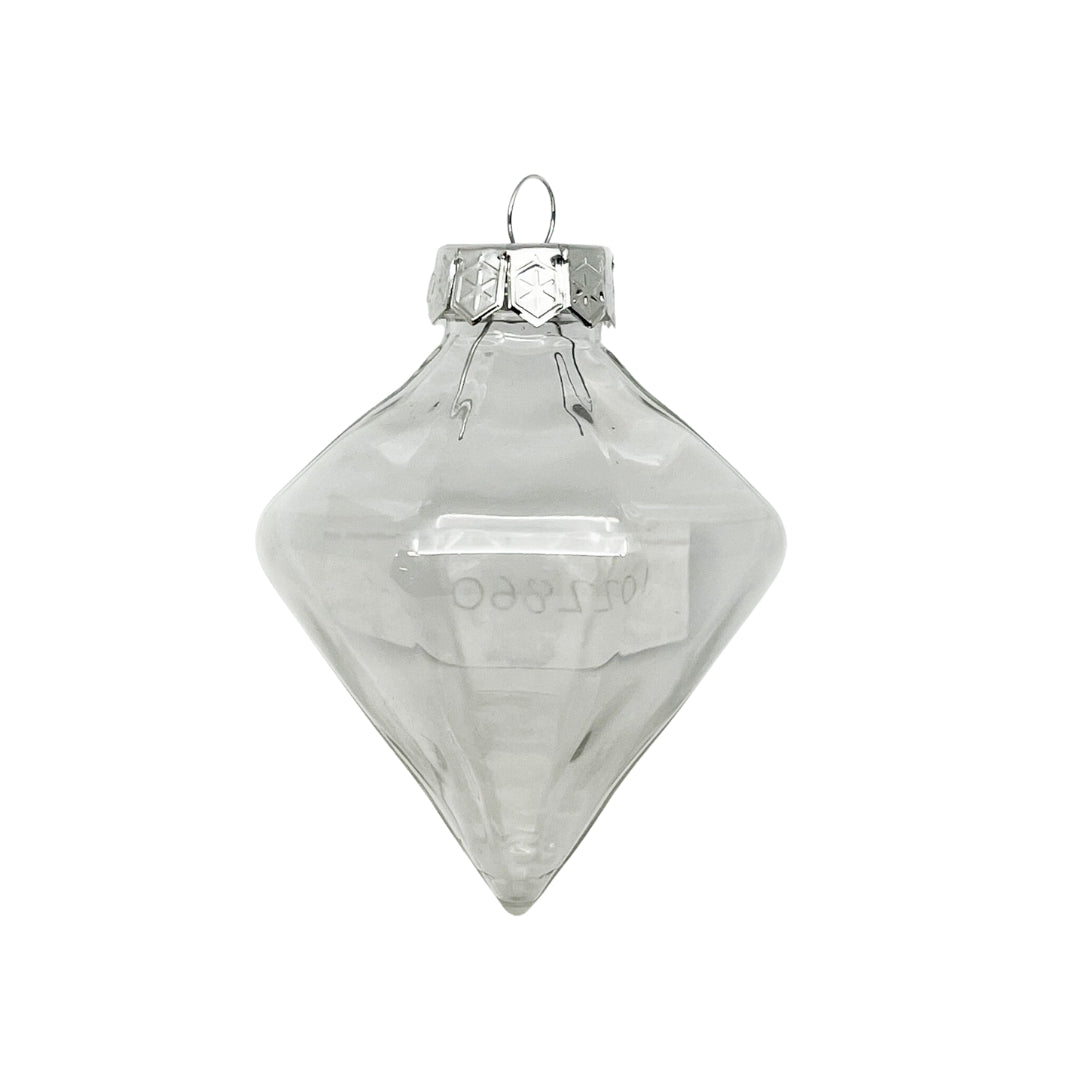 Xmas Bauble Clear/Diamond 7cm