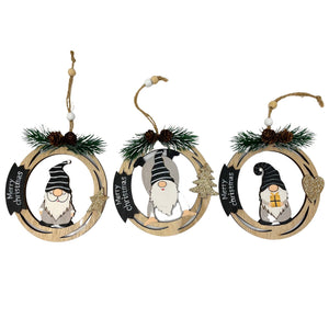 Xmas Ornmnt Gnme P/Cone Gltr 3-Ast