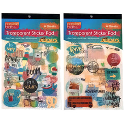 Sticker Pad Holiday Trans 6pg 2-Ast