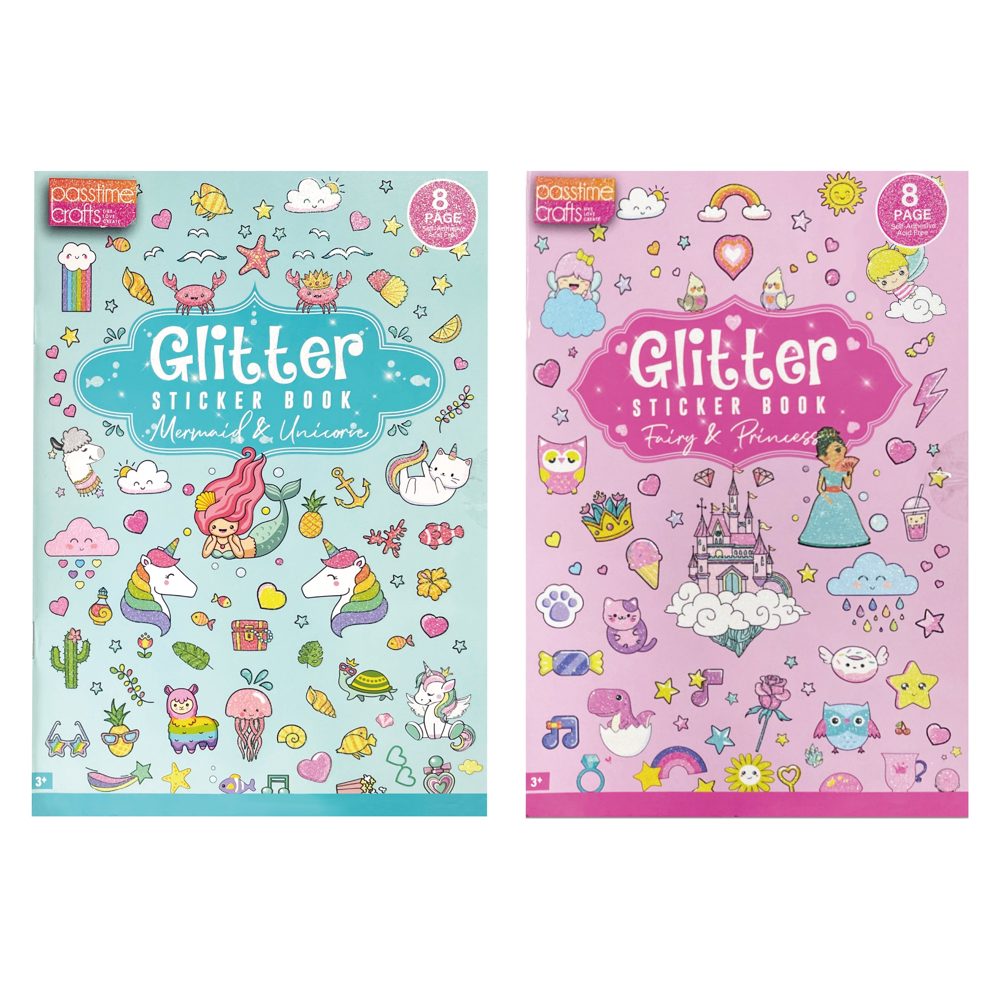 Sticker Book Glitter Cute 2-Ast 8 Pg