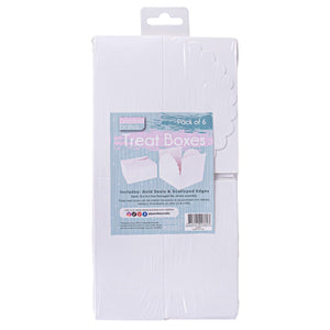 Treat Boxes W Foil Stkr 15x15cm Pkt 6