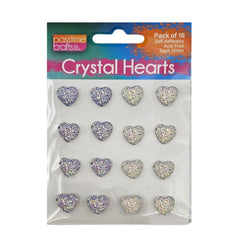 Crystal Hearts Gltr S/Adhes Pkt16