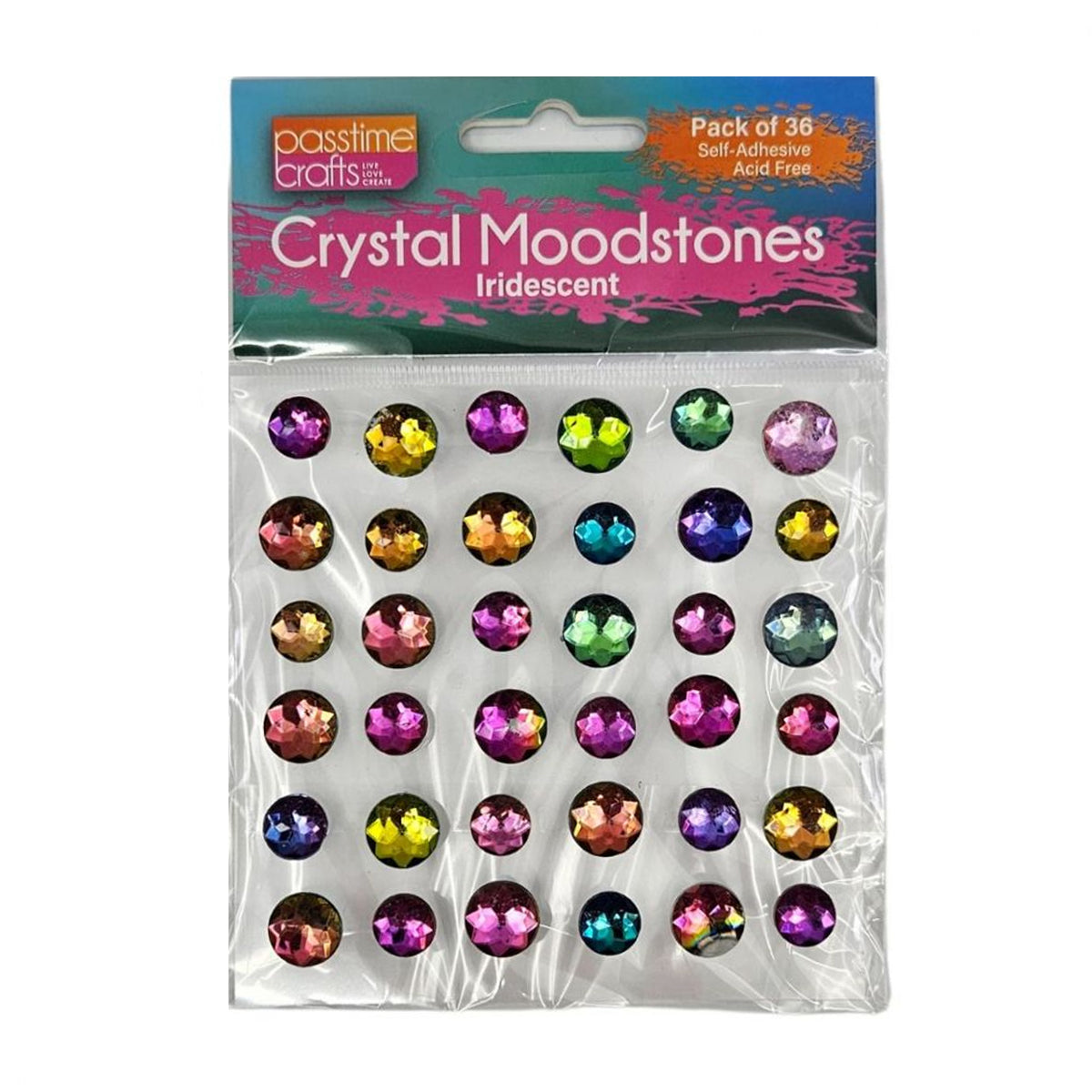 Crystal Moodstones S/Adhes Pkt 36
