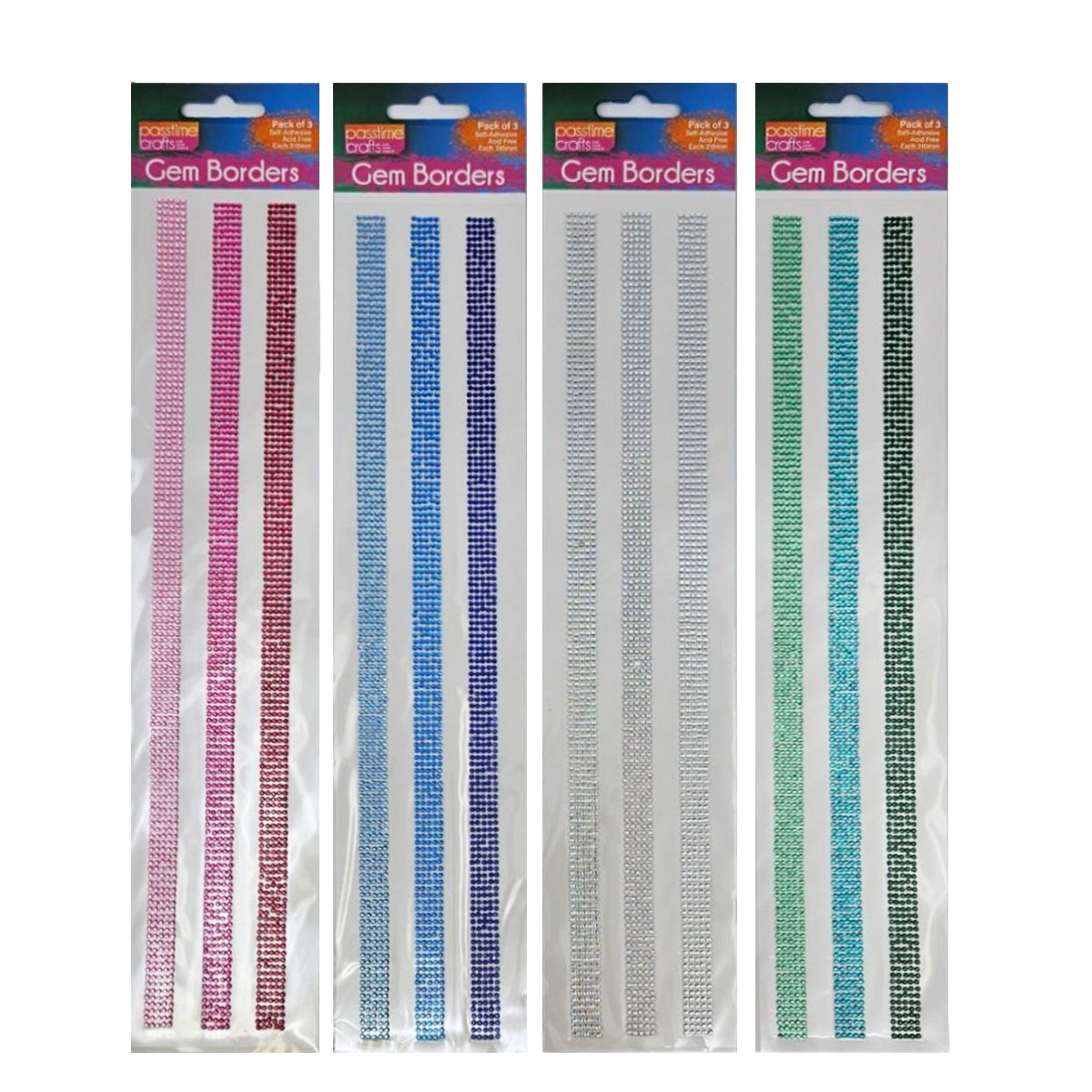 Gemstones Borders 31cm S/Adhes Pkt 3