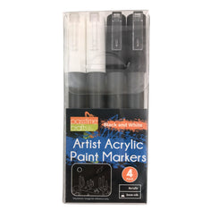 Artist Paint Markers Wht-Blk S/4