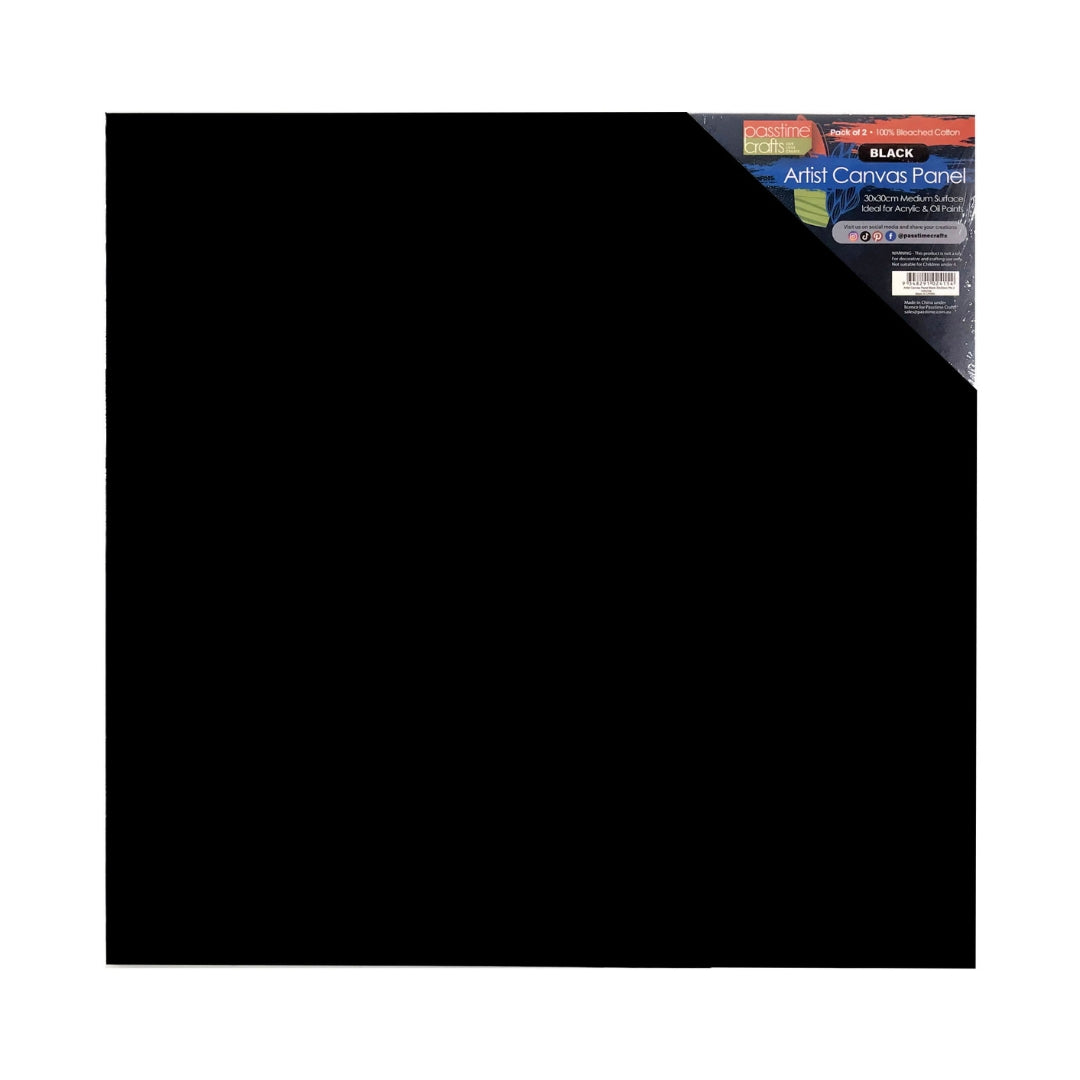 Artist Canvas Panel Black 30x30cm Pkt 2-D